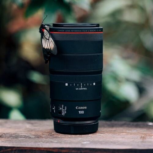 Objetivo mirrorless negro Canon RF 100mm f/2.8 L Macro IS USM